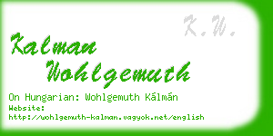 kalman wohlgemuth business card