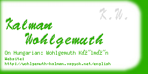 kalman wohlgemuth business card